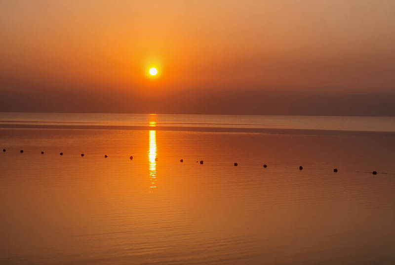 Puesta de sol en el Mar Muerto